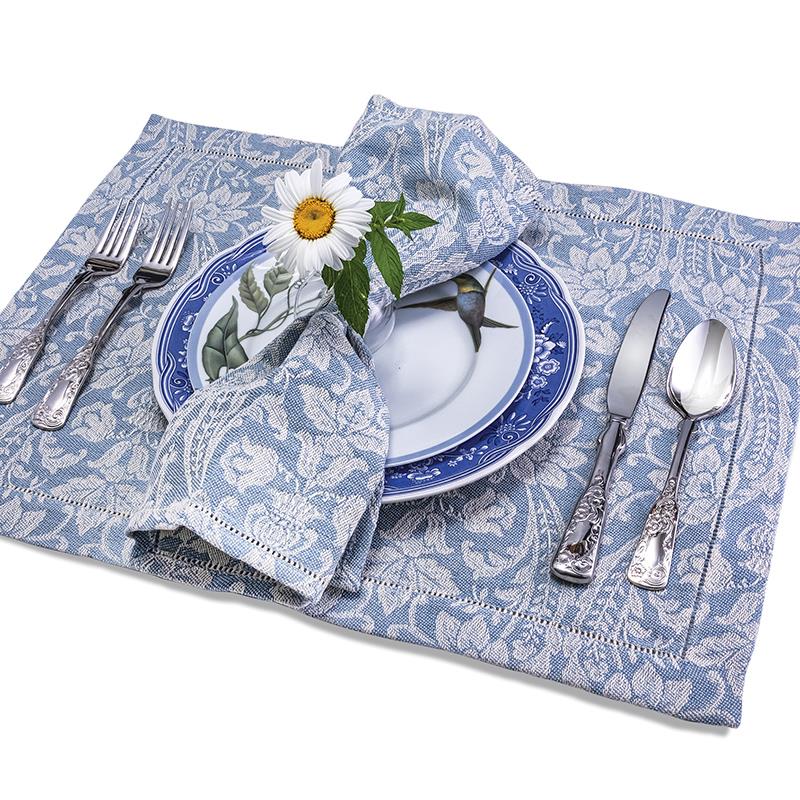 Giardino Busatti Italian Linen Placemats-Set of 4 (blue)